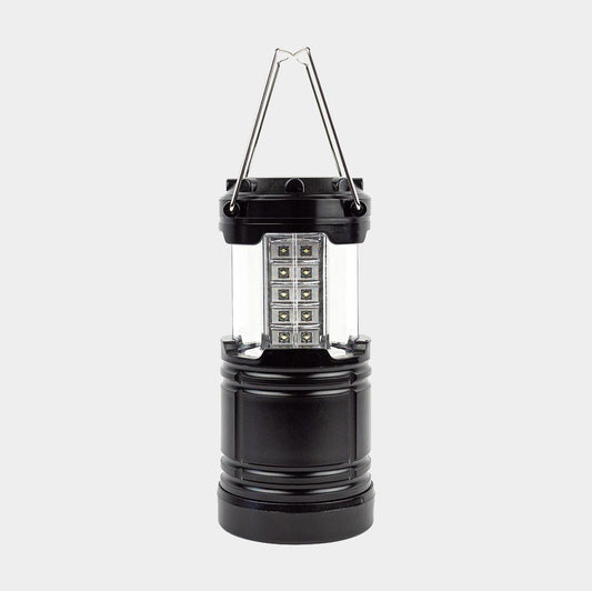 A light gray background product photo of the QuickSurvive LED Camping Lantern.